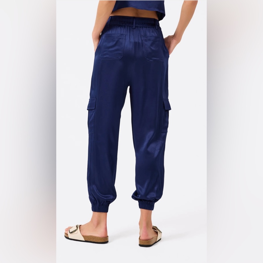 Terez Silky Satin Cargo Style Joggers - Picture 4 of 4